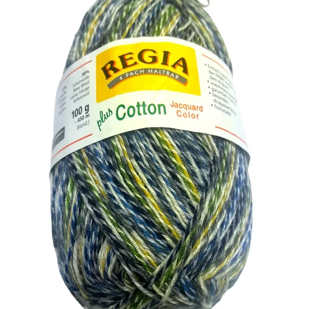 2 Skeins Regia Jacquard Color Cotton Wool Fingering Sock Yarn  🧶 5266 & 5268 - Picture 8 of 12